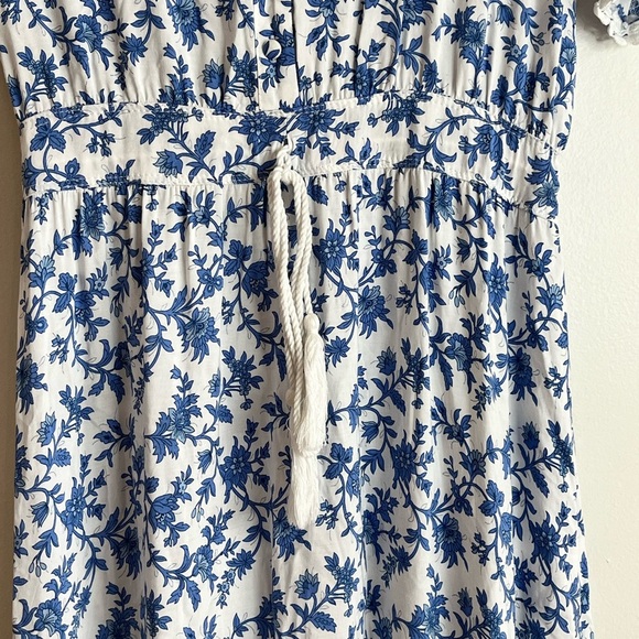 R. Vivimos Blue & White Floral Boho Maxi Dress – Tassel Waist, Size S (4/6) - Picture 10 of 13